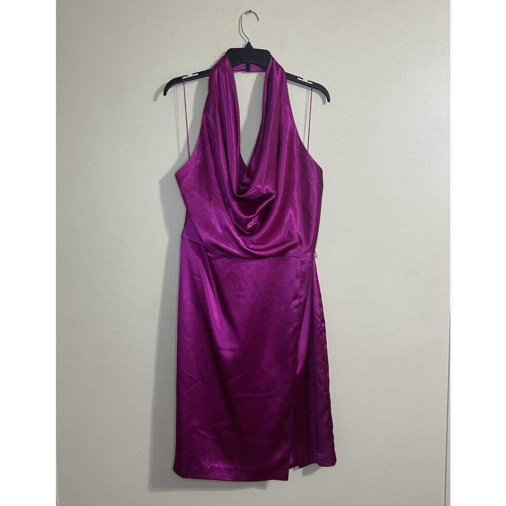 Aidan Mattox Magenta Cowl Neck Women Dress US Size 18